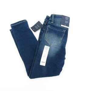 Crown & Ivy Girls Blue Denim Jeans White Lace Accent Size 7 NWT